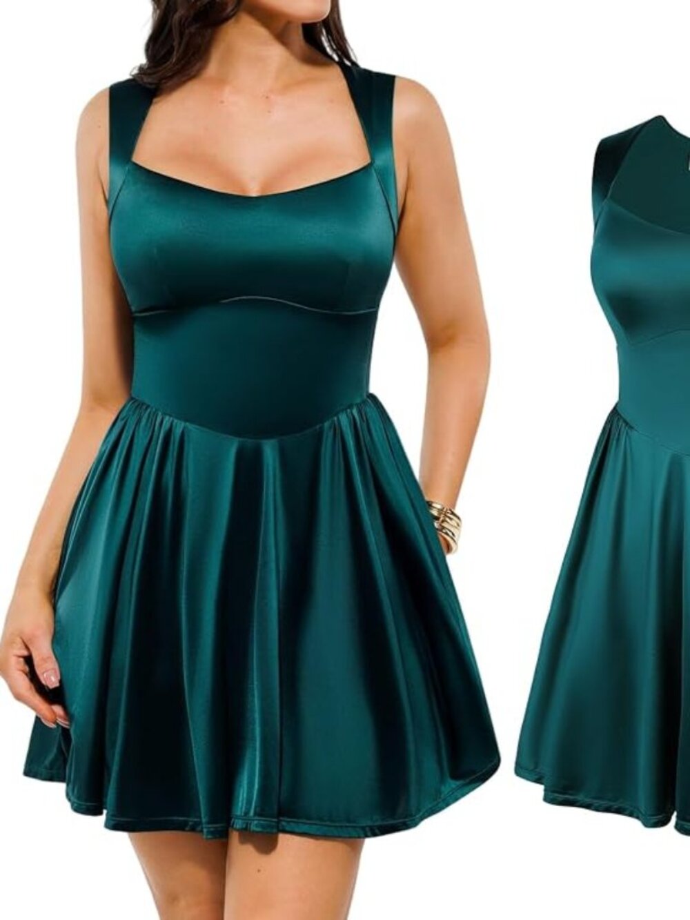 Popilush A Line Corset Mini Dresses Built in Shapewear